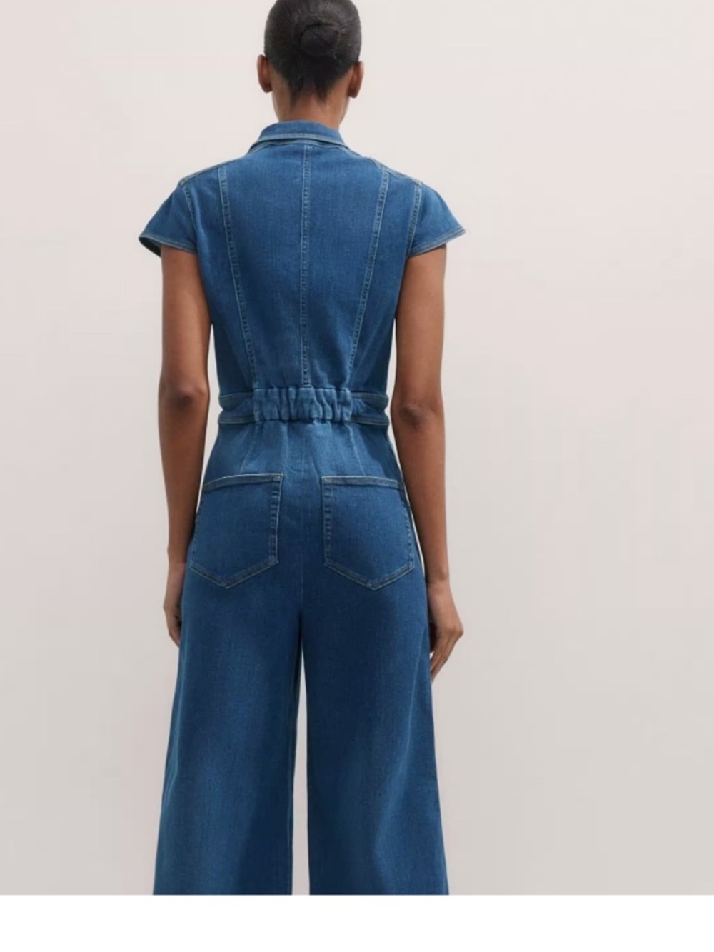 Me+Em Denim travel palazzo stretch jumpsuit size 6 - Picture 5 of 12